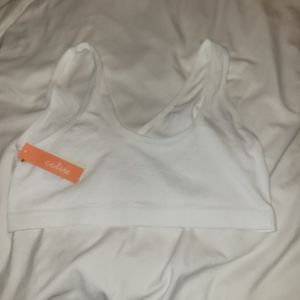 Colsie White Ribbed Bralette XL